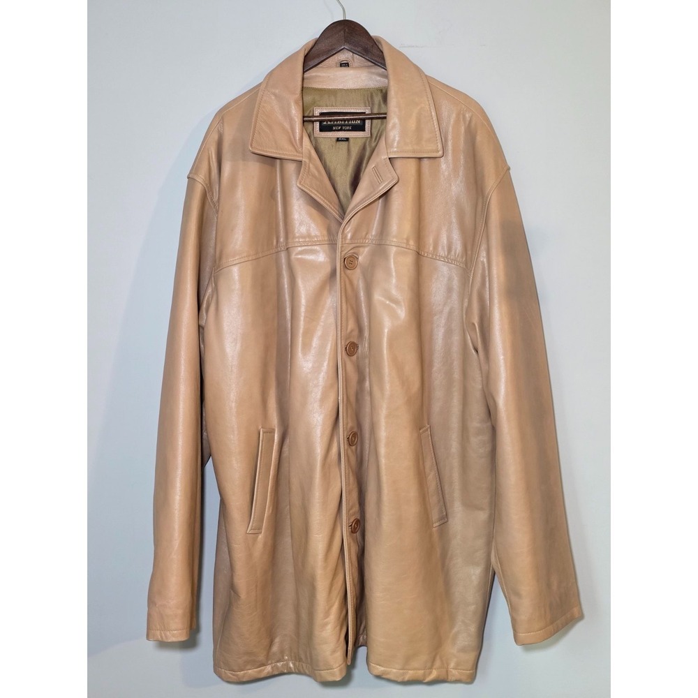 Vintage‎ Ambition New York Men's Leather Jacket  Size 6XL Brown Tan Pockets